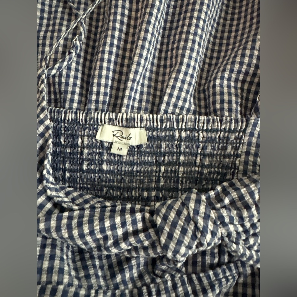 Rails Maeve Dress Navy Lilac Gingham Sundress | M - Picture 8 of 12